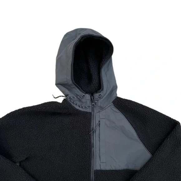 Old Navy Active Fleece Sherpa Hooded Jacket Black Men's Size S - Picture 3 of 5